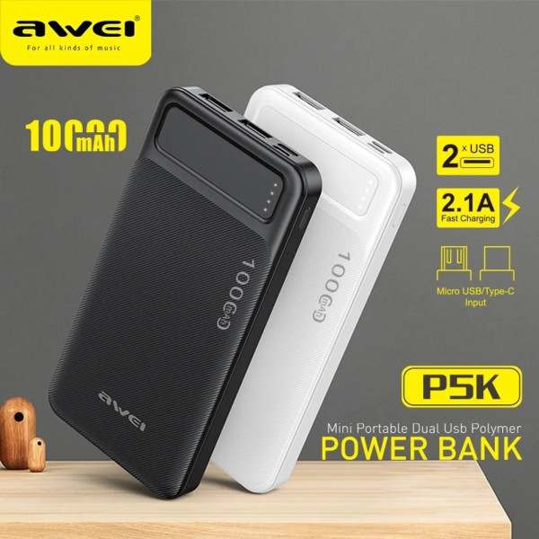 Powerbank AWEI P5K  10.000 mAh Li-Polymer